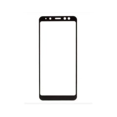   Samsung Galaxy A8 Plus (2018) SM-A730F, Kijelzővédő fólia, ütésálló fólia (az íves részre is!), Tempered Glass (edzett üveg), fekete