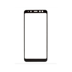   Samsung Galaxy A8 Plus (2018) SM-A730F, Kijelzővédő fólia, ütésálló fólia (az íves részre is!), Tempered Glass (edzett üveg), fekete