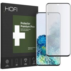   Samsung Galaxy S20 / S20 5G SM-G980 / G981, Kijelzővédő fólia, ütésálló fólia (az íves részre is!), Tempered Glass (üveg), Hybrid Glass UltraFlex, fekete