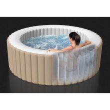 INTEX PureSPA Sahara Tan jacuzzi, 6 személyes, kerek, D216 x 71 cm, bézs / fehér (28428)