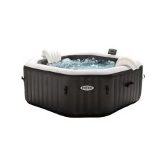   INTEX PureSPA Onyx Black Octagon jacuzzi, sóbontó készülékkel, 4 személyes, D201 x 71 cm, fekete / fehér (28458)
