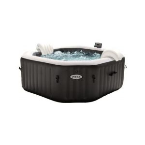   INTEX PureSPA Onyx Black Octagon jacuzzi, sóbontó készülékkel, 6 személyes, D218 x 71 cm, fekete / fehér (28462)